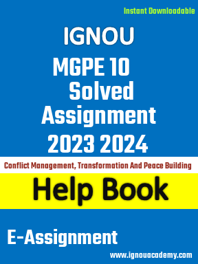 IGNOU MGPE 10 Solved Assignment 2023 2024